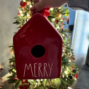 Rae Dunn Merry Red Birdhouse Ornament
